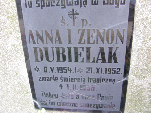 Zenon Dubielak 1952 Gniezno Bierzglinek - Grobonet - Wyszukiwarka osób pochowanych