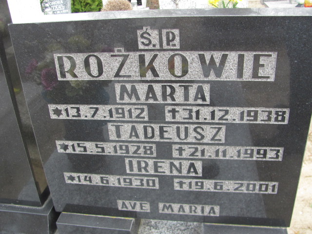 Tadeusz Rożek 1928 Gniezno Bierzglinek - Grobonet - Wyszukiwarka osób pochowanych