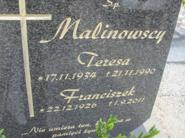 Teresa Malinowska 1934 Gniezno Bierzglinek - Grobonet - Wyszukiwarka osób pochowanych